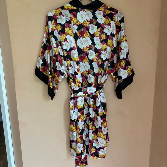 Vintage Y2K Satin Robe Floral Print Women’s Medium - Picture 13 of 16